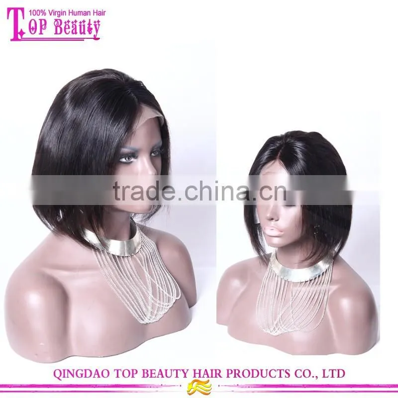 7A Grade Brazilian Human Hair Glueless Lace Front Human Hair Short Bob Wigs For Black Women
