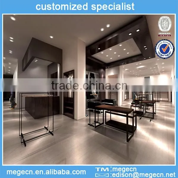 garment store wood floor display cabinet