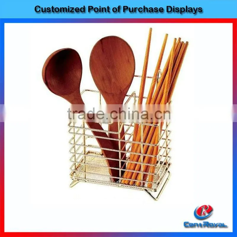 wholesale chrome plating metal wire kitchen spoon stand