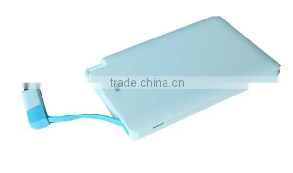 power bank credit card size micro usb battery charger