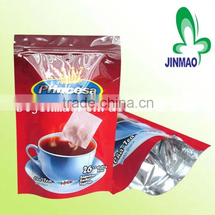 Plastic stand up bag for snack with zipper