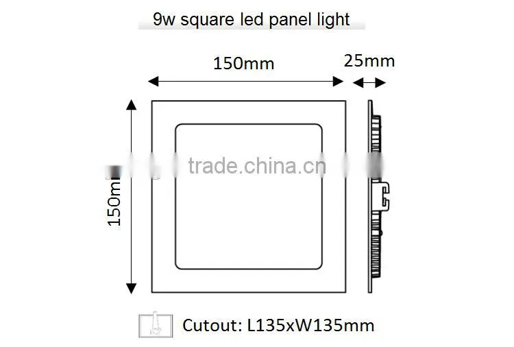 LED downlight 9w square / New design led retrofit recessed lighting / LED aluminum lamp
