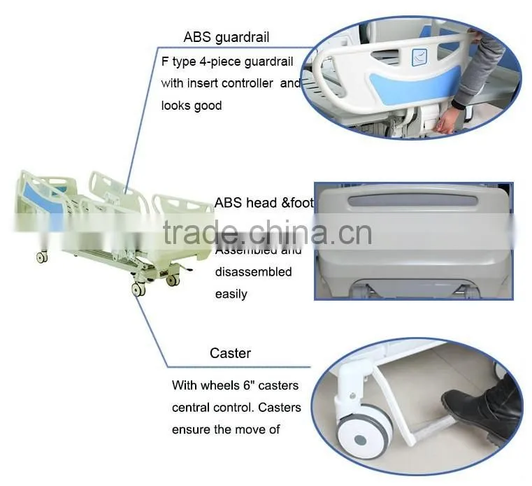 KL001-1hospital electric bed ICU bed recovery,slide flat bed recovery truck
