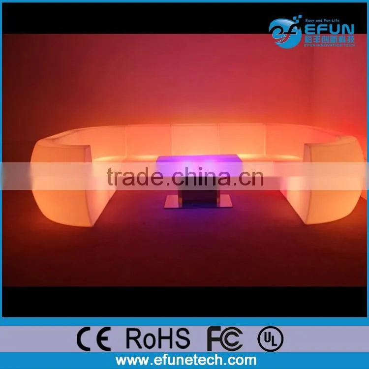 rechargeable led light plastic chair furniture, led modern outdoor sofa sets
