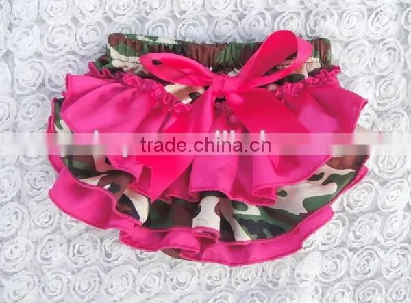 High Quality Cheap Baby Girls Stain Bloomer , Wholesale Various Style Infant Ruffle Bloomer With Bow Design