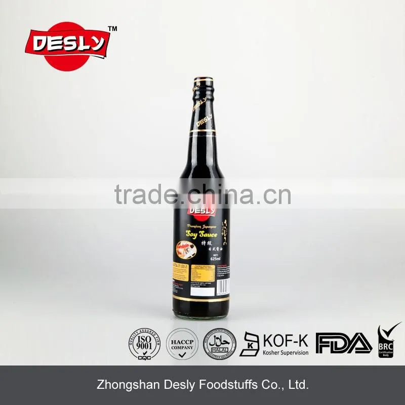 625ml glass bottle premium japanese soy sauce