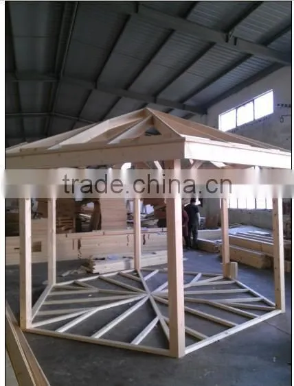 2015 New Design Wooden Gazebo with Back Bars ST-HZ01 for Sale