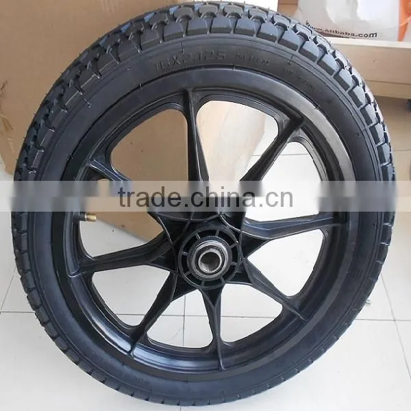 China supplier 16 to 20 inch pneumatic plastic spokewheel bicycle trailer wheel