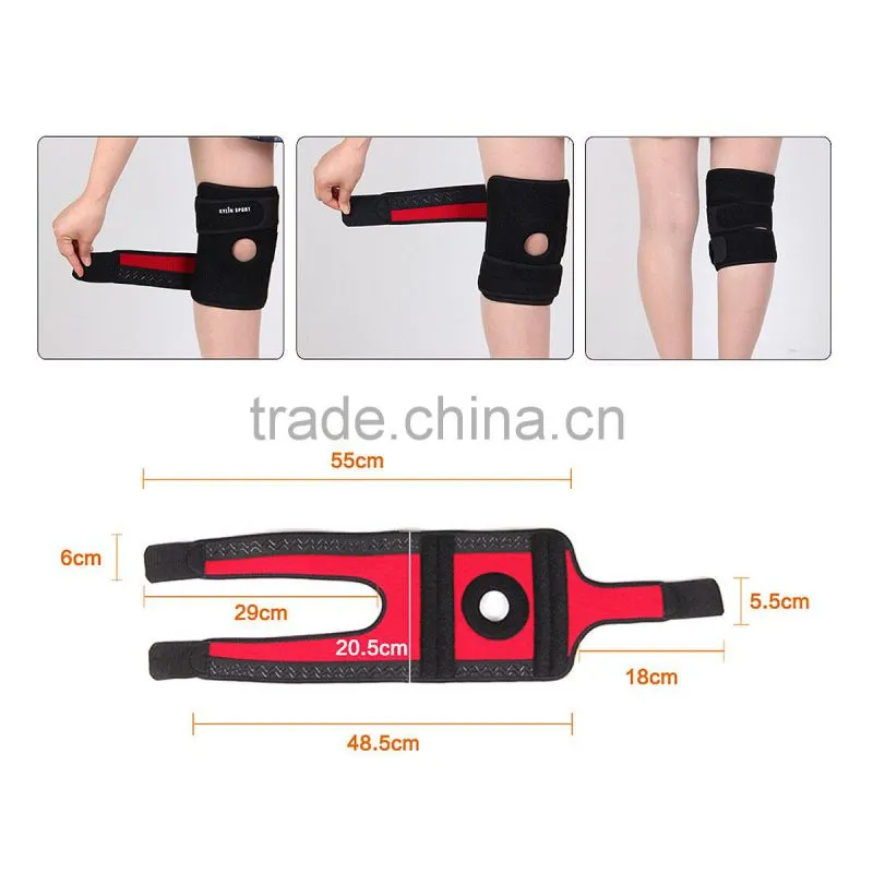 Best selling Elastic Wraparound Black Sports Neoprene Leg Knee Protector Guard Pad Brace