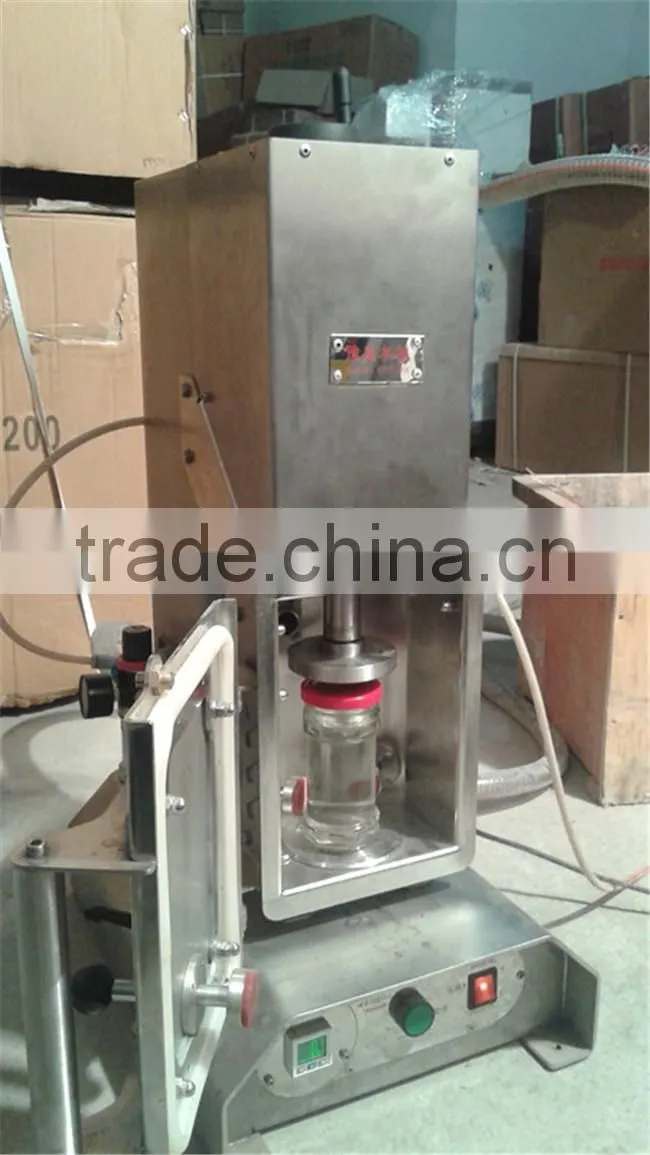 Semi-automatic vacuum glass jar capping sealing machine