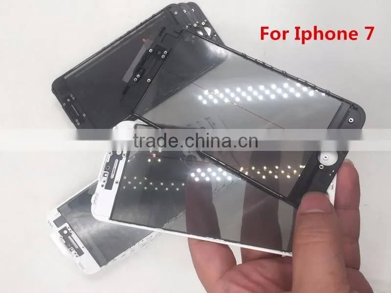 LCD Front Touch Screen Glass Outer Lens For iPhone 6S 4.7inch With Frame Bezel OCA Film Glue Cold Press
