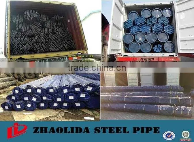 Q235 Q345 ASTM A53 , length 6-12m ERW black welded steel pipe
