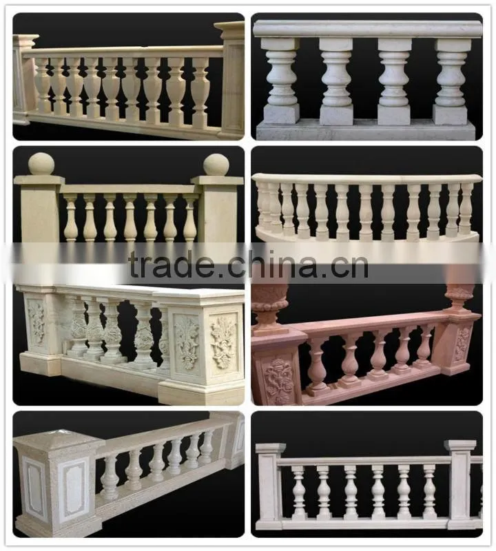 Hand Carved White Marble Rail