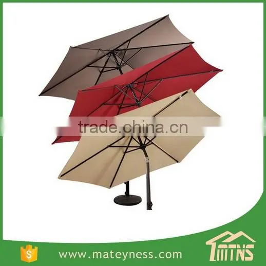 10FT LED Light Tilt Deck Waterproof Garden Market Umbrella Patio Solar Umbrella