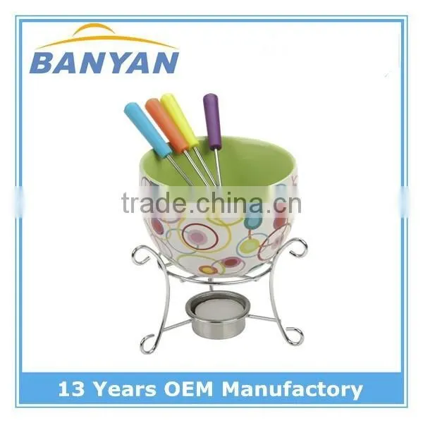 Enamel Cast Iron fondue set