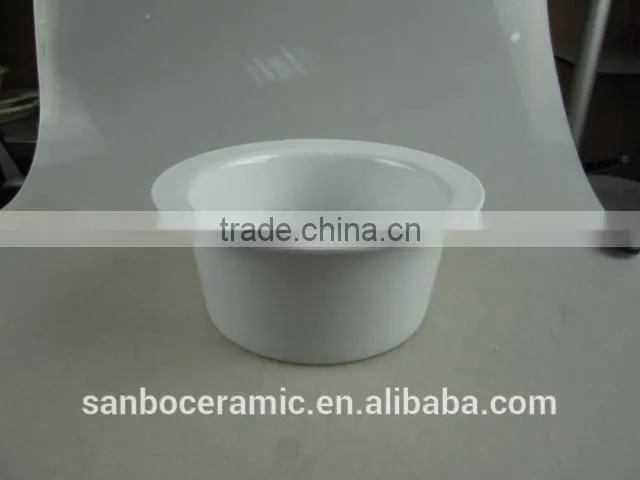 Hat Shape White Large Ceramic Bowls, Chaozhou Porcelain Stock