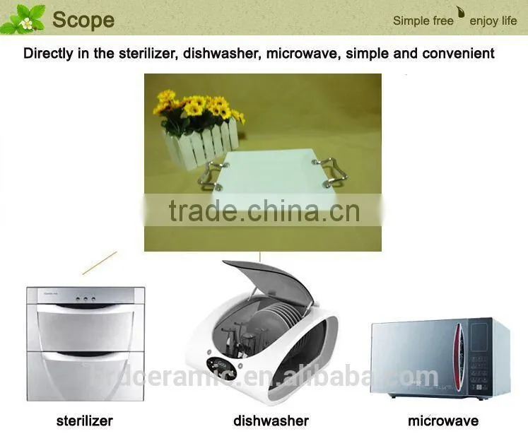 Made in china OEM cheap stock ceramic dinner plates with handles
