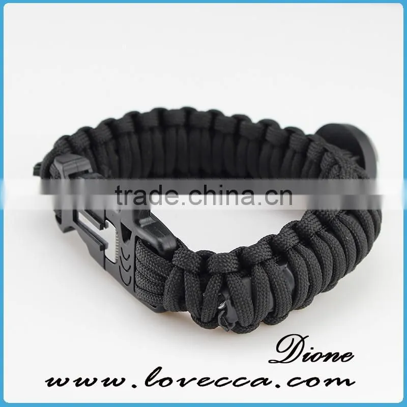 25cm length can laser team logo paracord compass bracelet