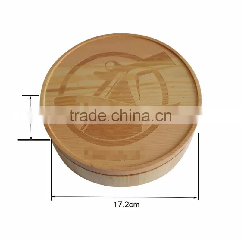 unfinished pine round wood box for gifts