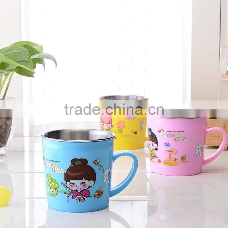 Double Wall PP+Stainless Steel vacuum cup for kids