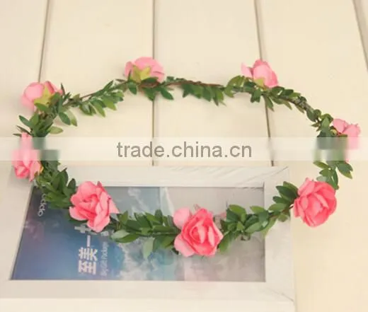 chrysanthemum garland head wreath/fabric flower/leaf wreath