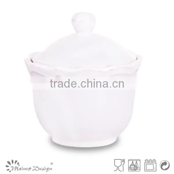 Christmas ceramic two-tone sugar and creamer emboss top selling factory