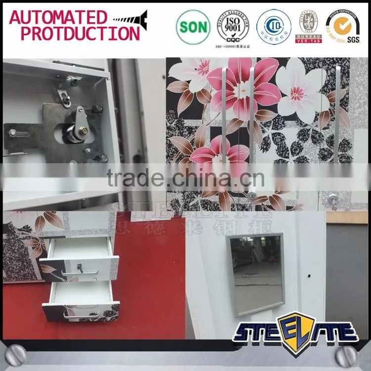 Flower painting godrej almirah metal clothes cabinet design