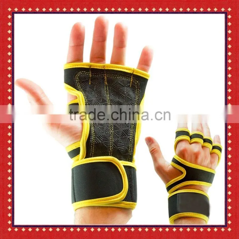 Comfortable Grips For Gymnastics And WOD Cross Training, Hand Protectors With Wrist Brace,Pull Up Crossfit Gloves
