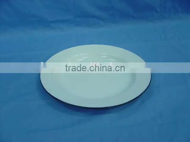 enamelware 14-26cm white porcelain enamel soup plate plain
