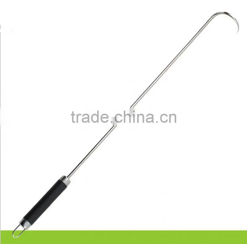 Stainless steel Metal Wooden Handle food grade Rotating BBQ Skewer