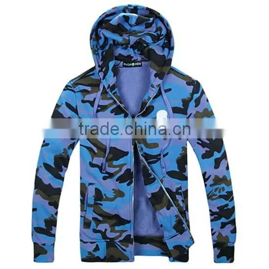 Wholesale Men Stylish Zip Hoodie Camo