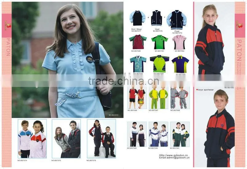 lastest summer school uniforms with student shirts short pants and skirt