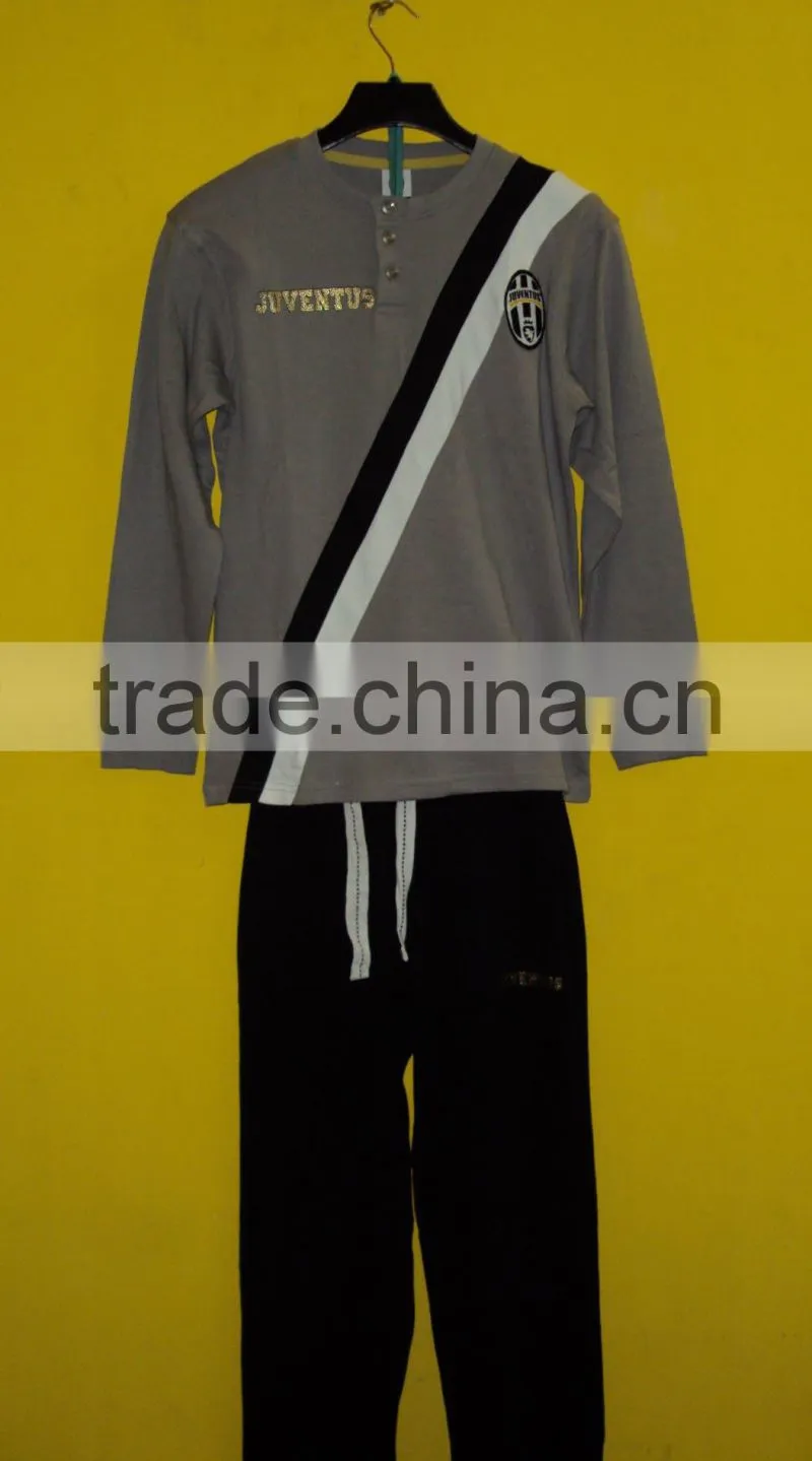 100% cotton interlock jersey pajama set , comfortable high quality sleeping pajama set