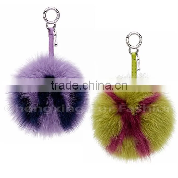 CX-R-38 New Promotional Fox Fur Car Fur Ball Keychain