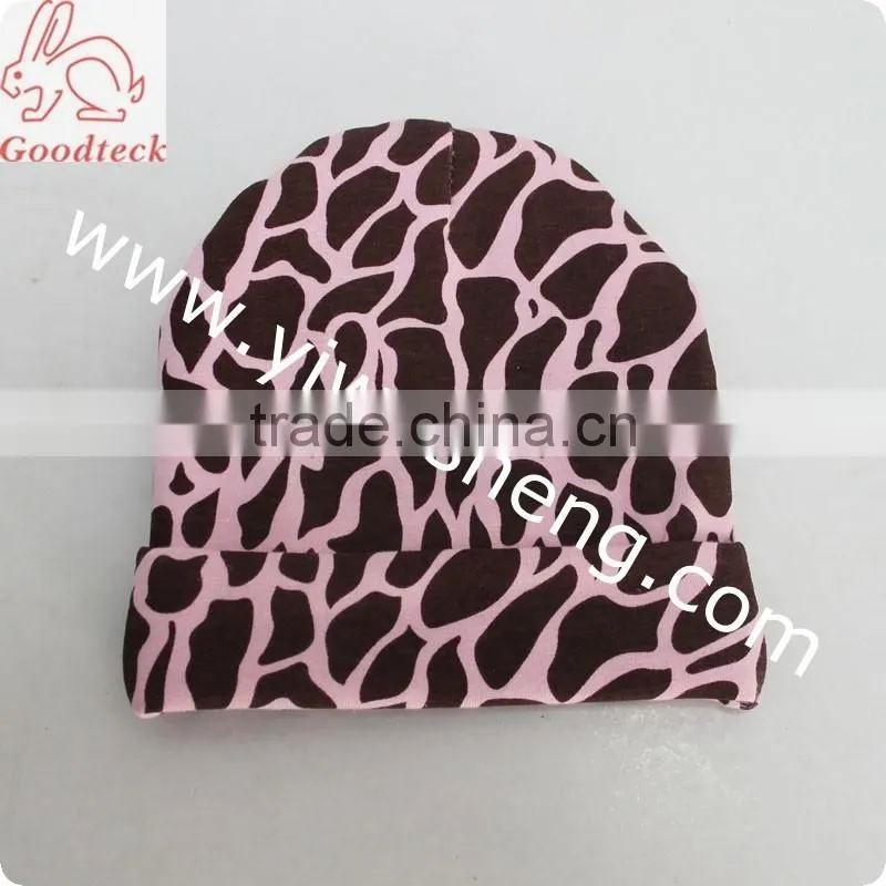 Wholesale hot sale Cotton baby girls hat,stone black print cotton baby caps