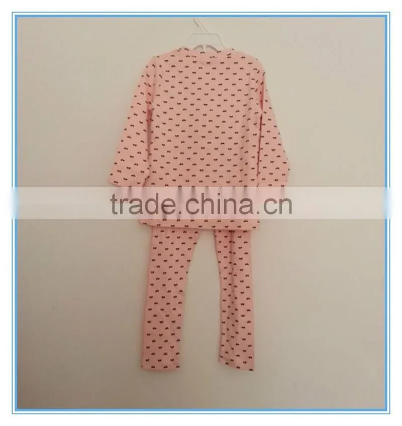 Wholesale OEM Children Gilrs Cotton Underwear Set Long Johns, High Quality Kids Pajamas Clothes for Child