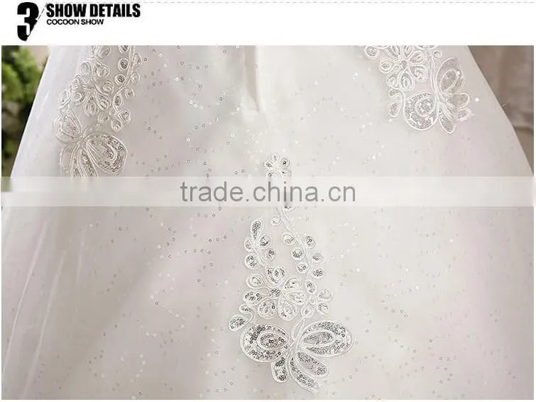 Wholesale korea style beaded lace bridal wedding dress