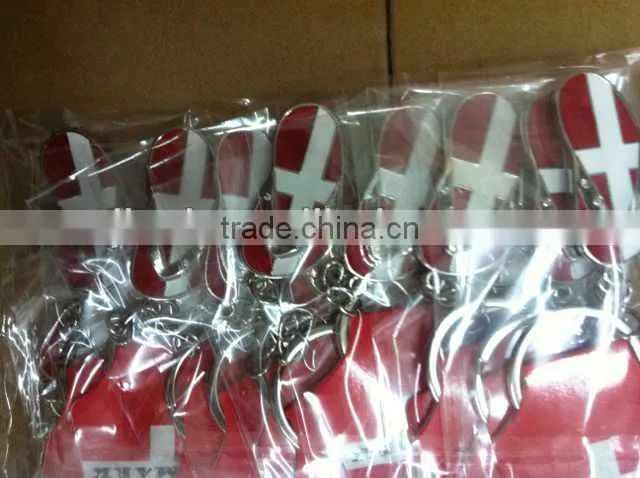 Danmark flag love heart metal souvenir keychain gift