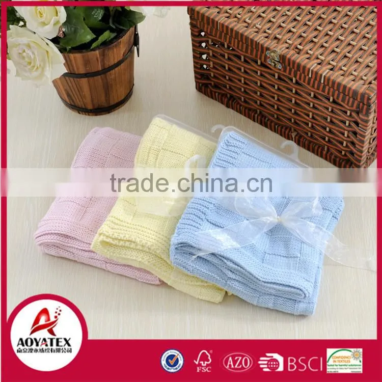 30"*60" plain newborn baby summer blanket 100% cotton baby blanket