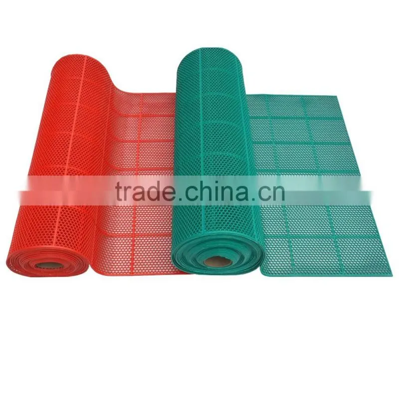 Eco-friend anti-slip durable roll coil pvc hexagonal mat