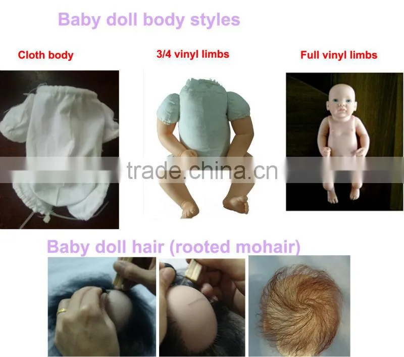 factory wholesale silicone vinyl reborn doll kit VINYL DOLL HEAD