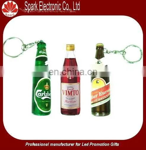beer bottle jar shape led projector keychain