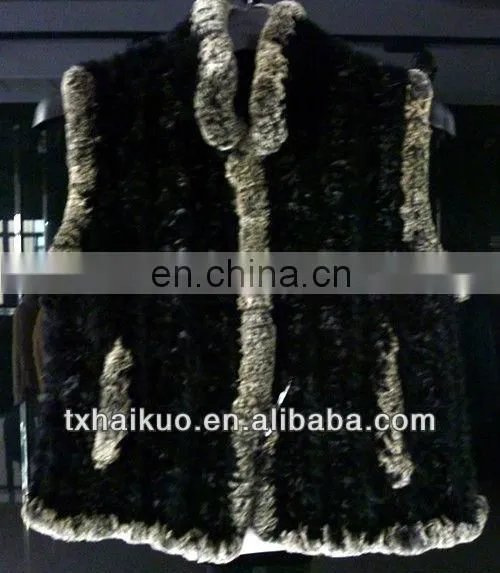 Fashion women rex rabbit fur vest