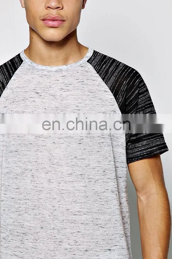 Promothion latest simple blank reglan sleeve cheap wholesale men's tshirt