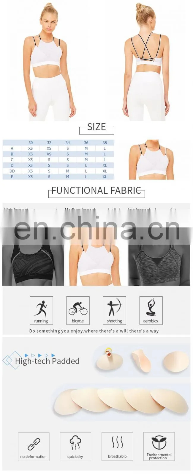 top brand women custom cotton sports manufacturer bra