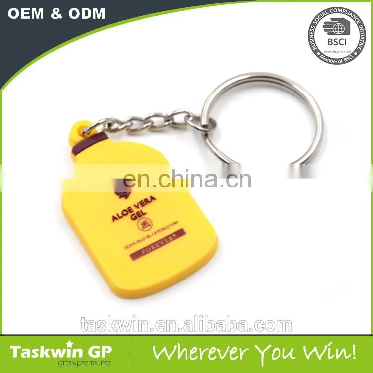 Custom soft PVC& Rubber material keyring made in China