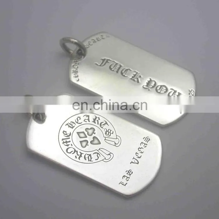 custom promotional metal blank dog tags chain