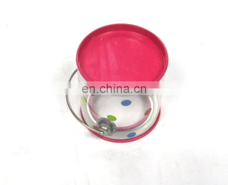 Plastic Round Tin Box With Handle