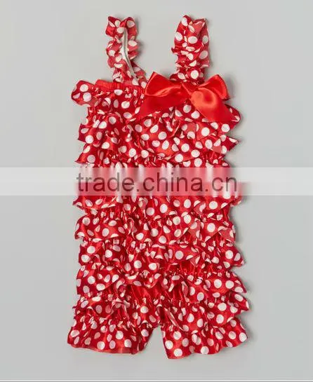 Details about Satin Ruffle Petti Romper Hearts Polka Dots Print straps Photo Medium 6-18M