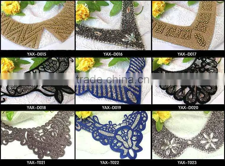 0912L China Supplier V-neck beaded necklines,Fashion beaded necklines for Garments ,wholesale V-neck beaded necklines